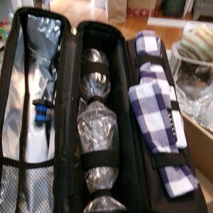 NEW All Camp Outdoor Gear Wine Carrier Tote Bag w/ Glassware & Tools Included